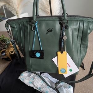 Gabs Green Leather Tote Bag